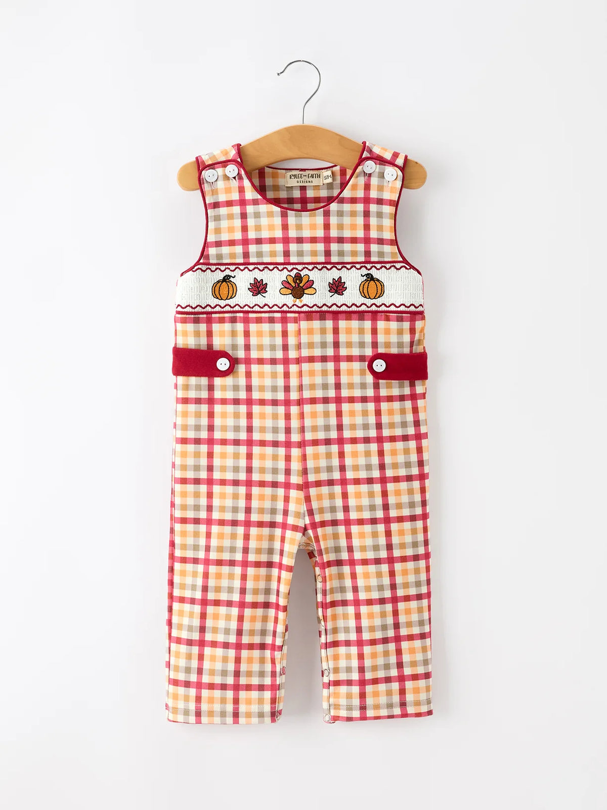 Boy Thanksgiving Pumpkin Turkey Maple Leaf Plaid
