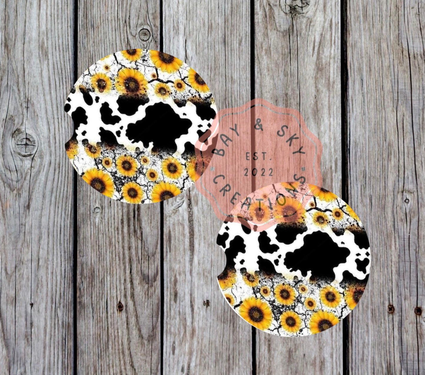 Sunflower Cow Car Coaster
