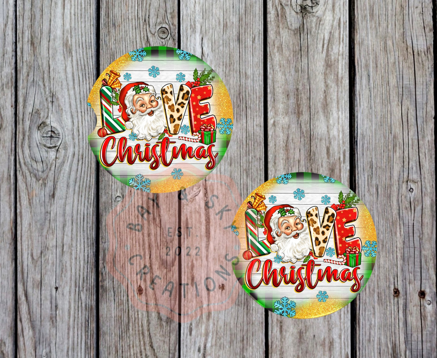 Love Christmas Car Coaster
