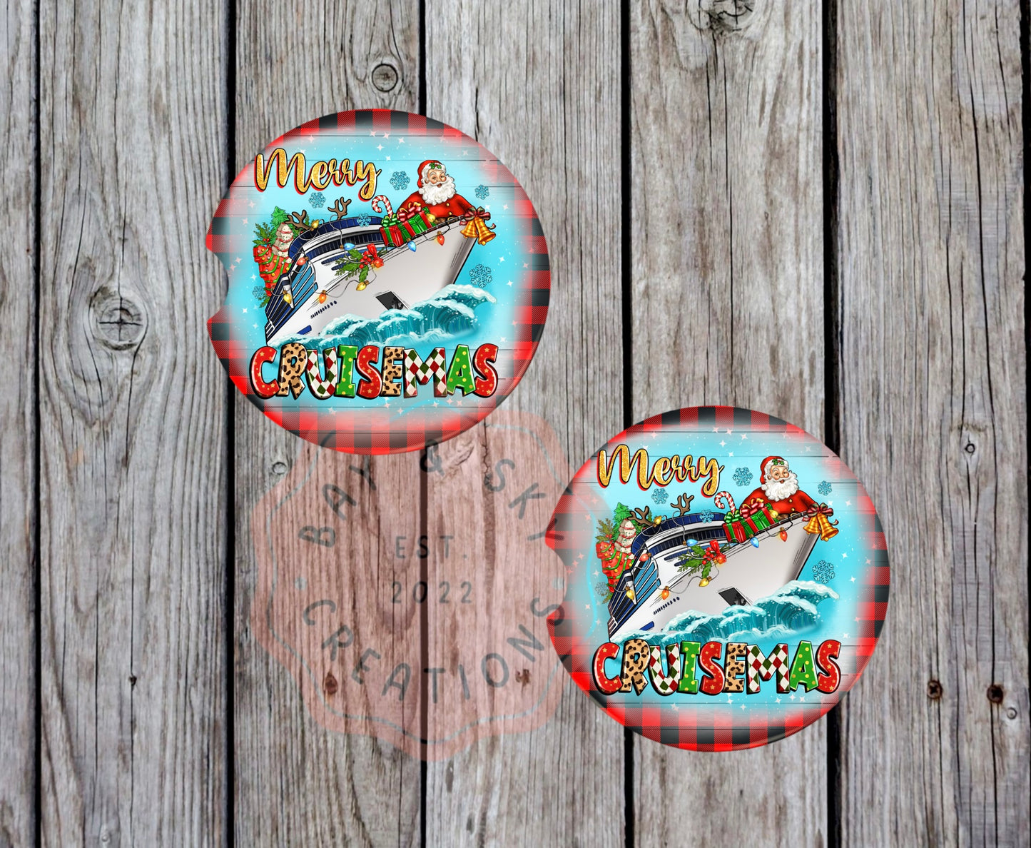 Santa On A Boat Car Coaster