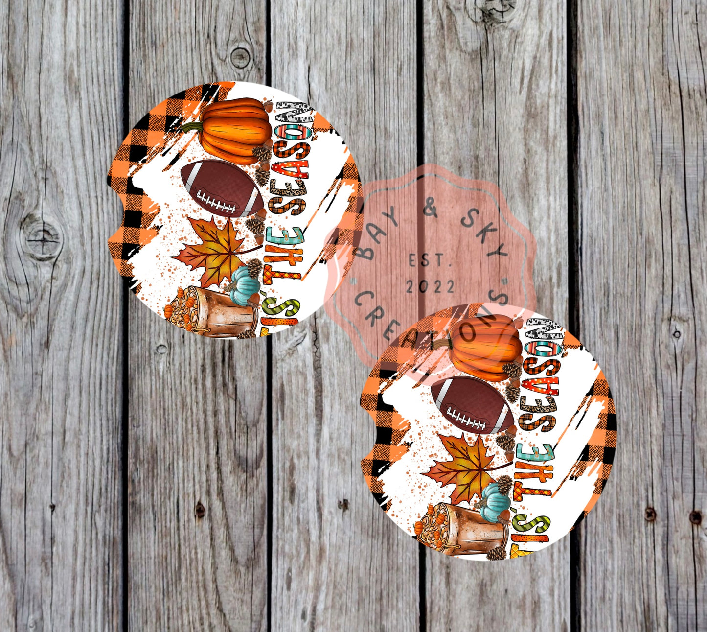 Plaid Tis The Season Car Coaster