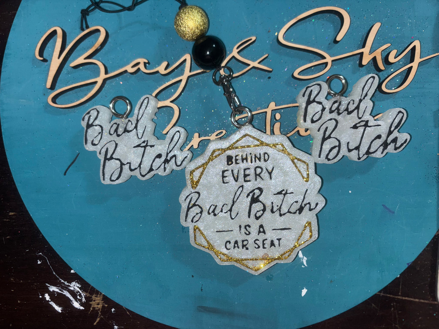 Behind Every Bad Bitch Is A Carseat Freshie & Vent Clips Set