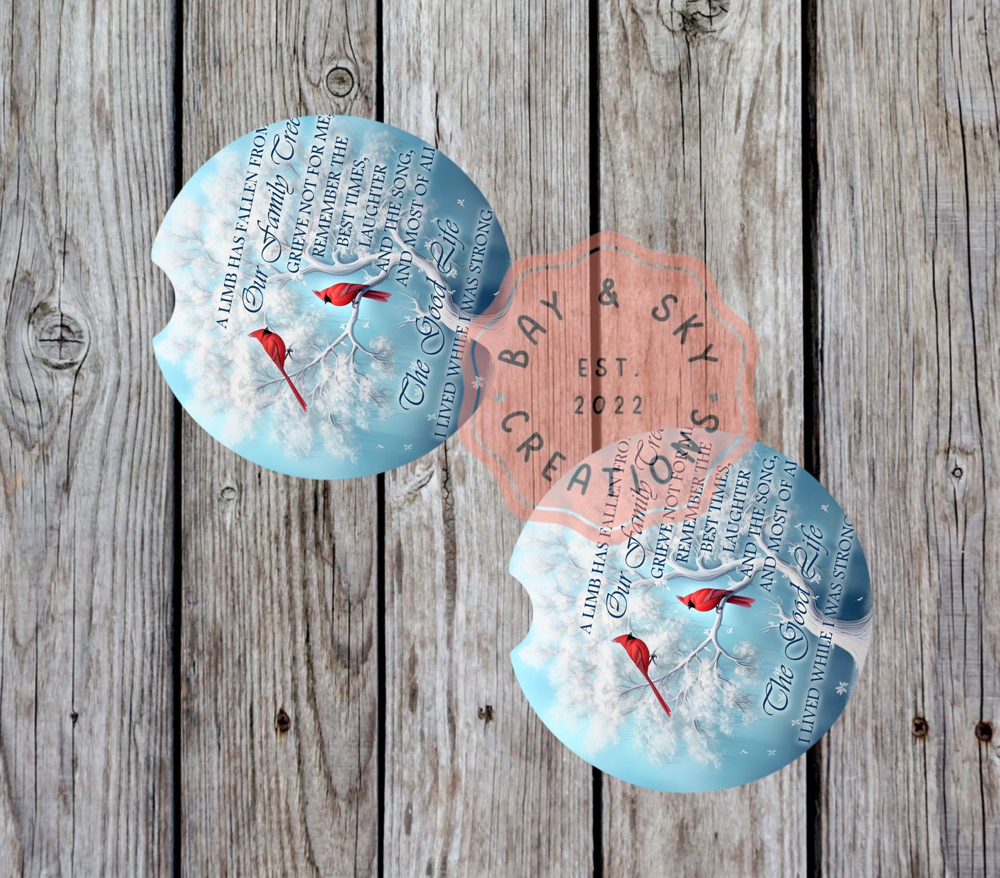 Two Cardinals In The Tree Car Coaster