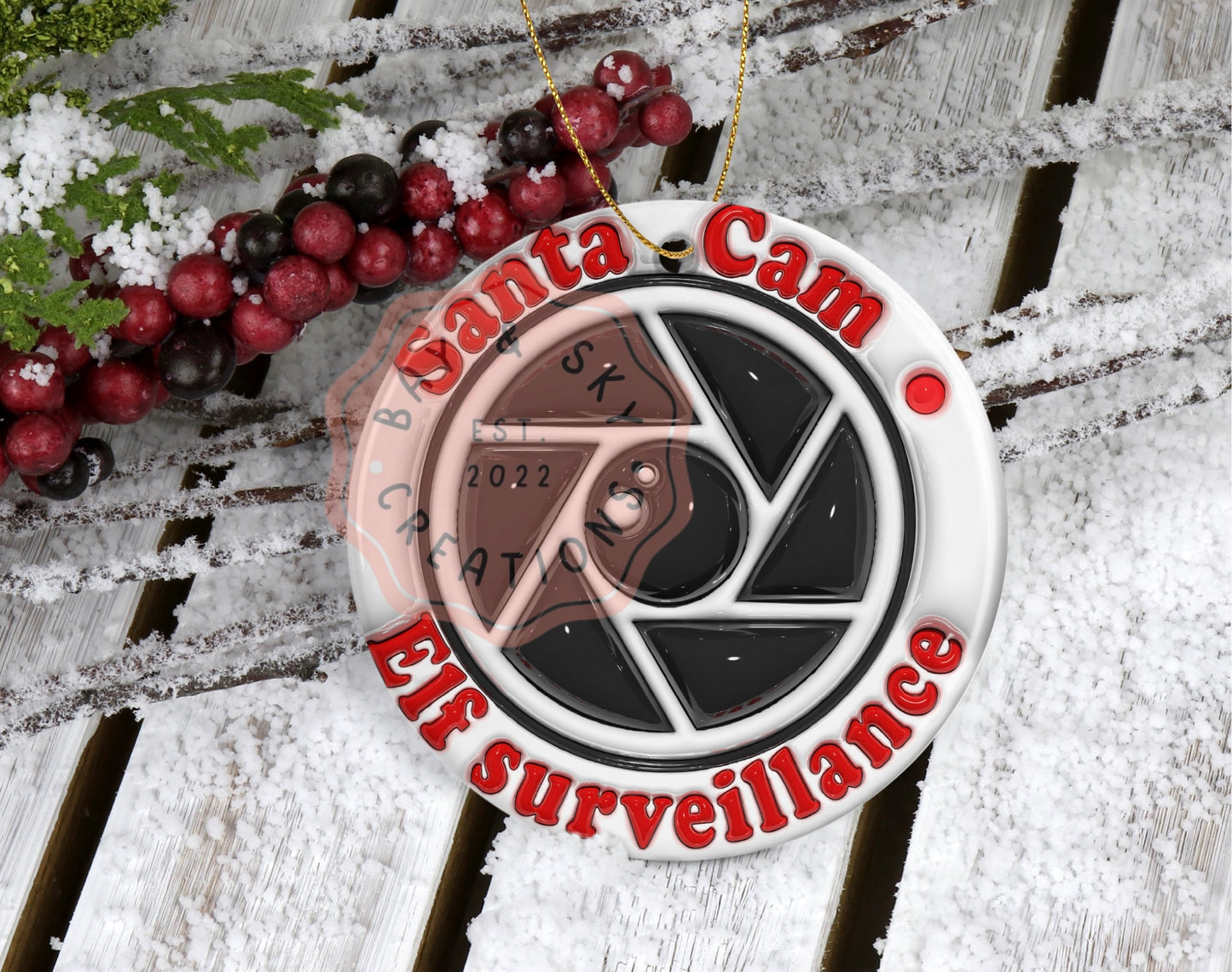 Elf Surveillance Christmas Ornament