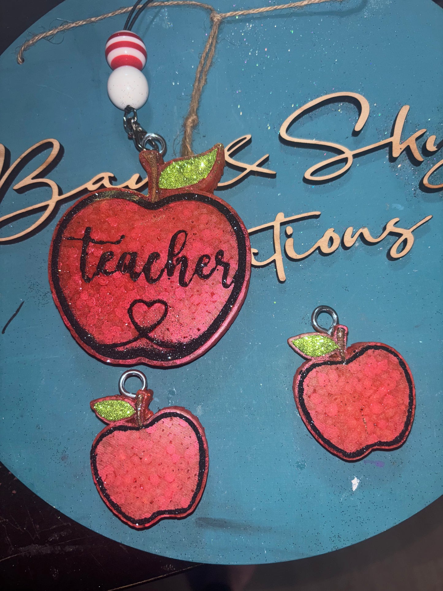 Teacher Apple Freshie & Vent Clips Set