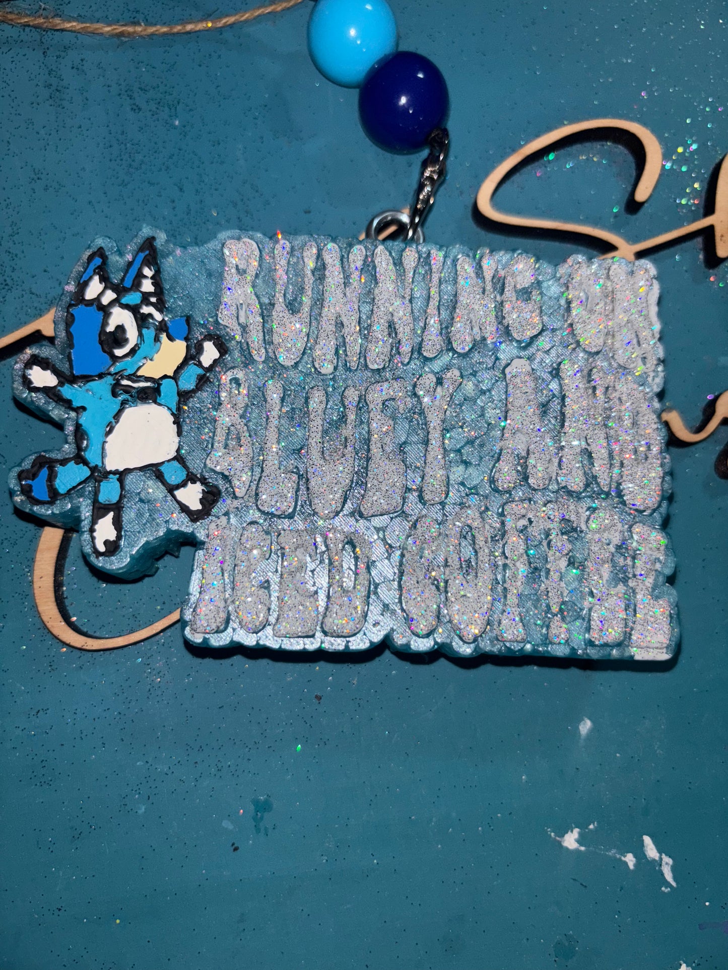 Running On Blue Dog and Coffee Freshie