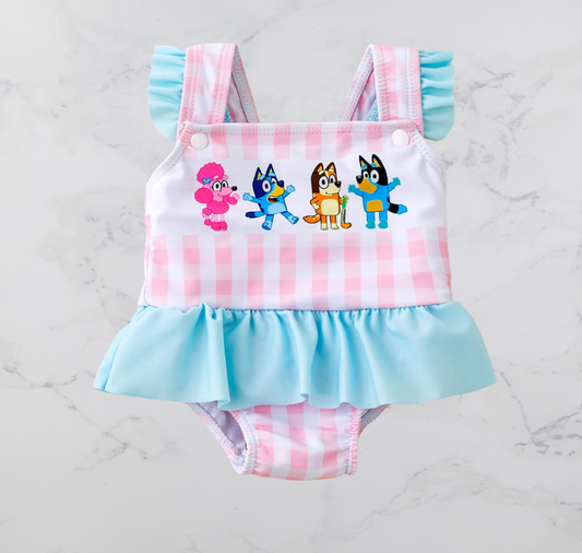 Super Cute Gingham/Character Infant Girl Swimwear