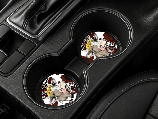 I Like Cows and Maybe 3 People Car Coasters