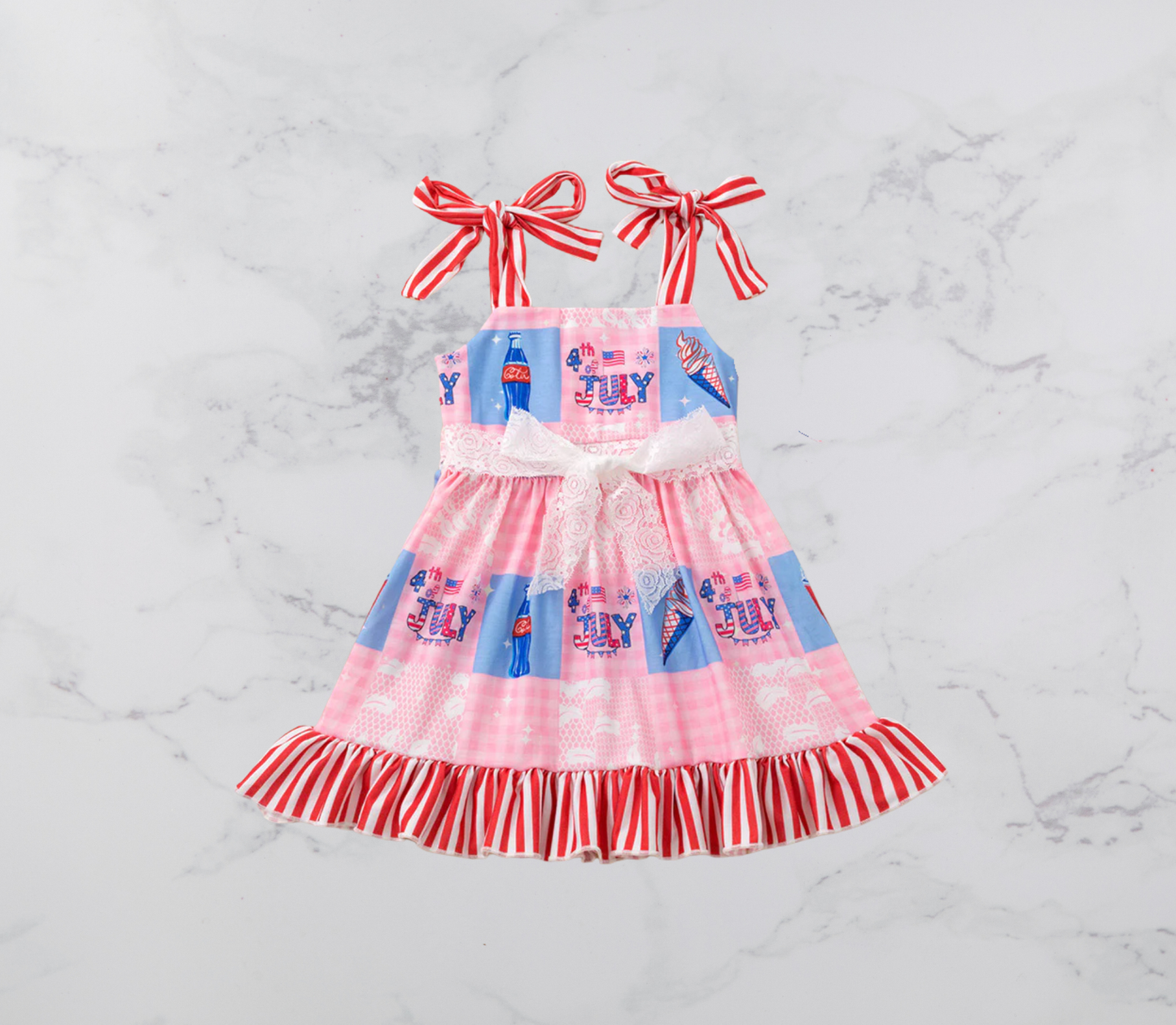 Pink 4th July Patriotic Dress