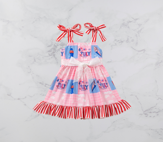 Pink 4th July Patriotic Dress