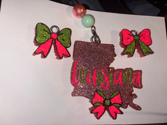 Louisiana Bow Freshie & Vent Clip set