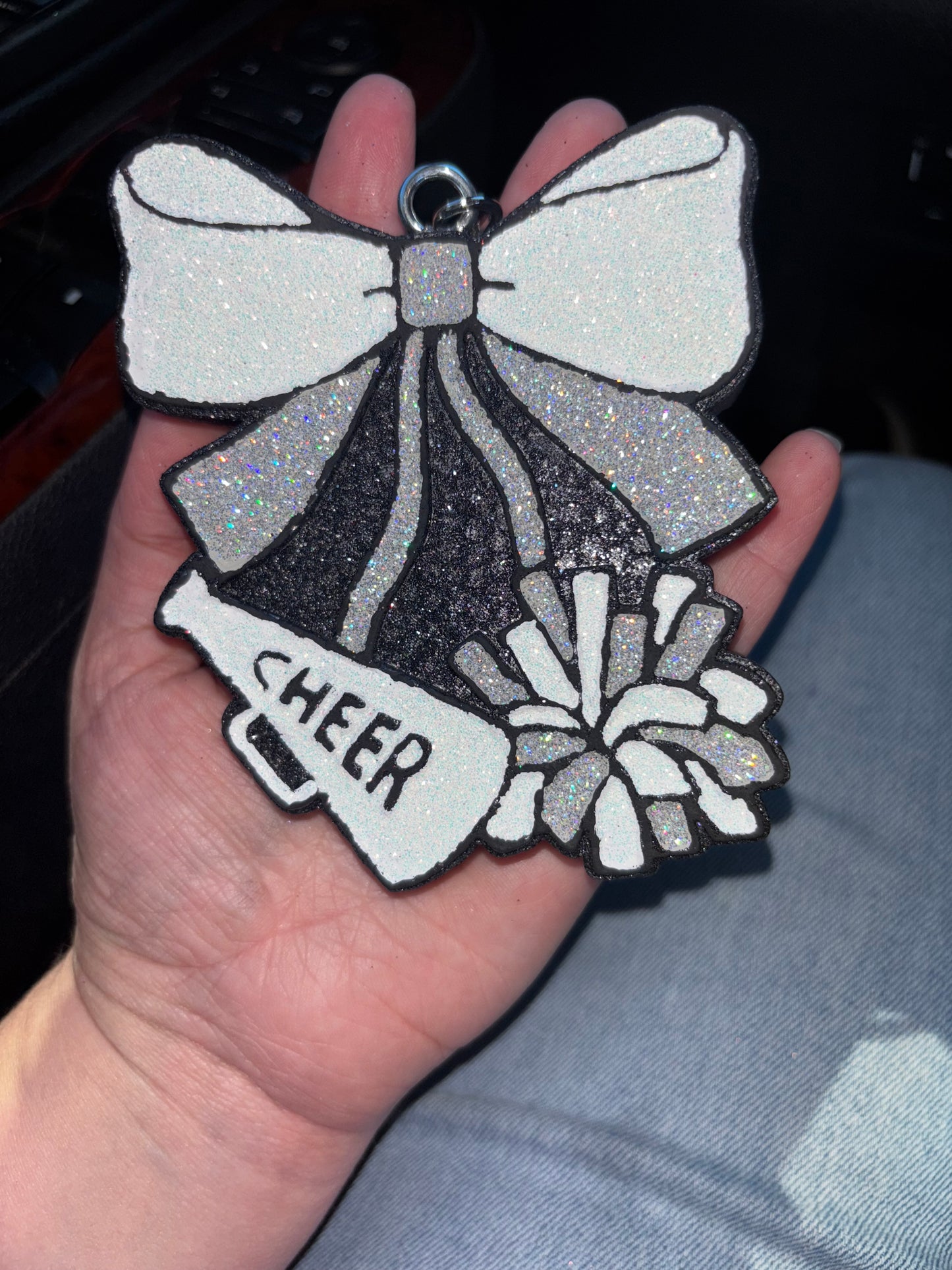 Cheer Bow Pom Pom  Freshie