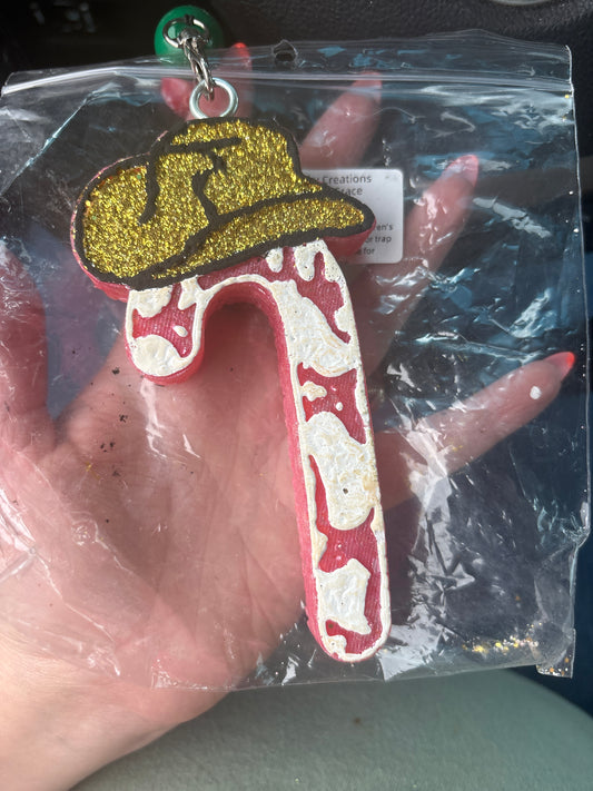 Candy Cane Cowboy hat Freshie
