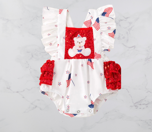 Teddy Bear Girl Romper