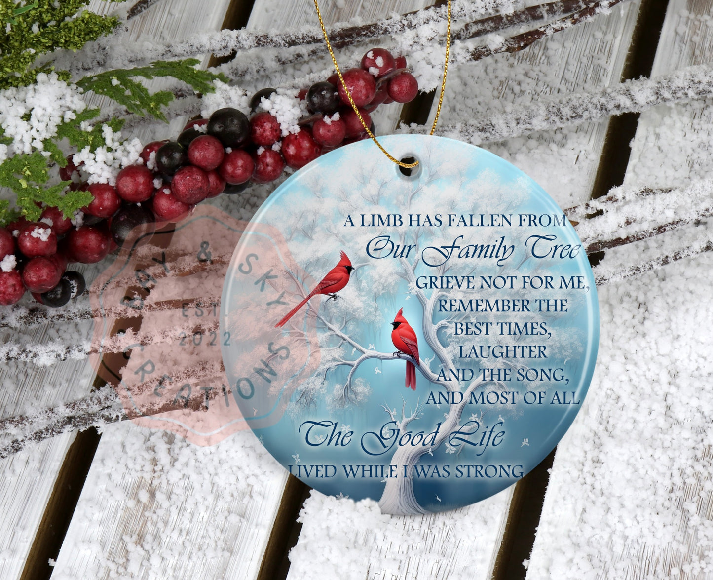 Two Cardinals Christmas Ornament