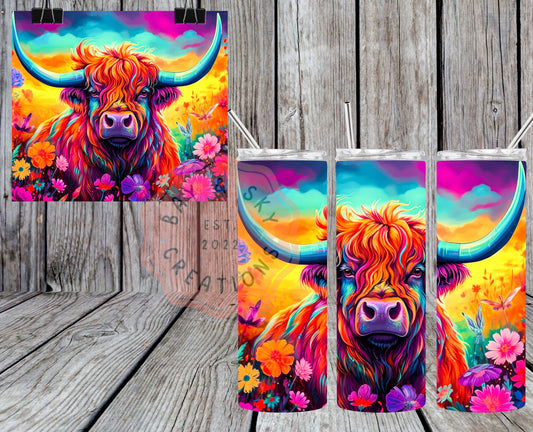 Watercolor Highland Cow Tumblers