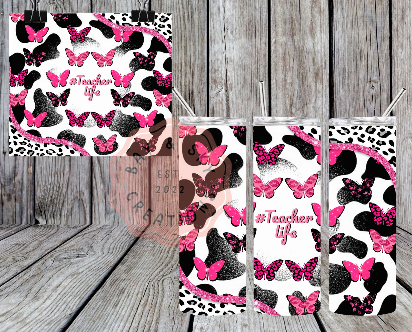 Butteryfly Teacher Life Tumbler