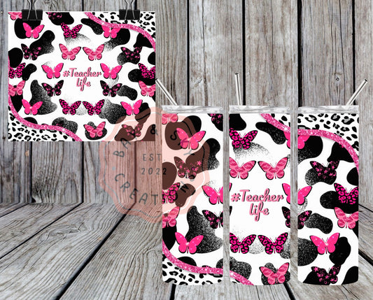 Butteryfly Teacher Life Tumbler
