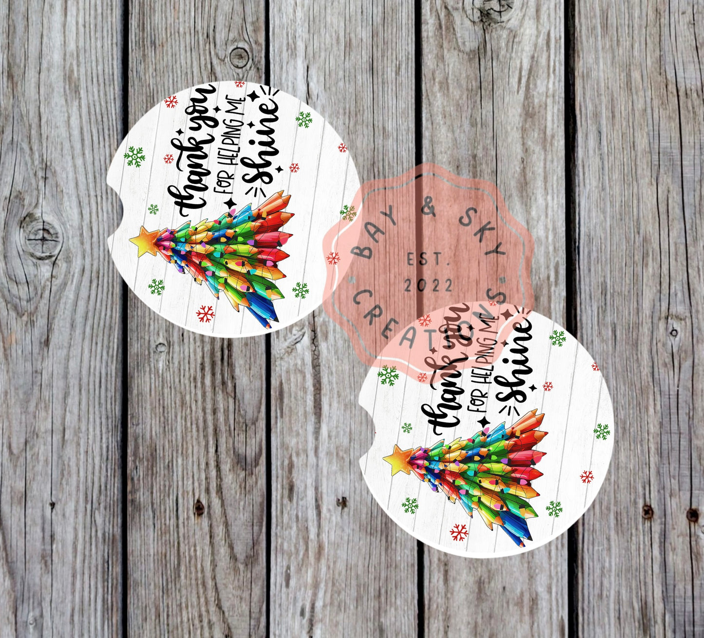 Colored Pencil Tree Car Coaster