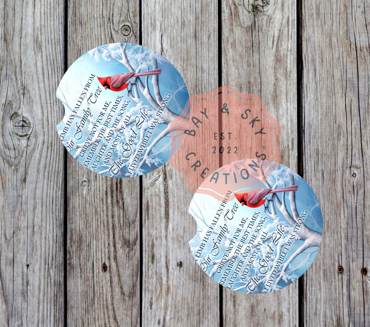 Winter Cardinal In The Tree Car Coaster