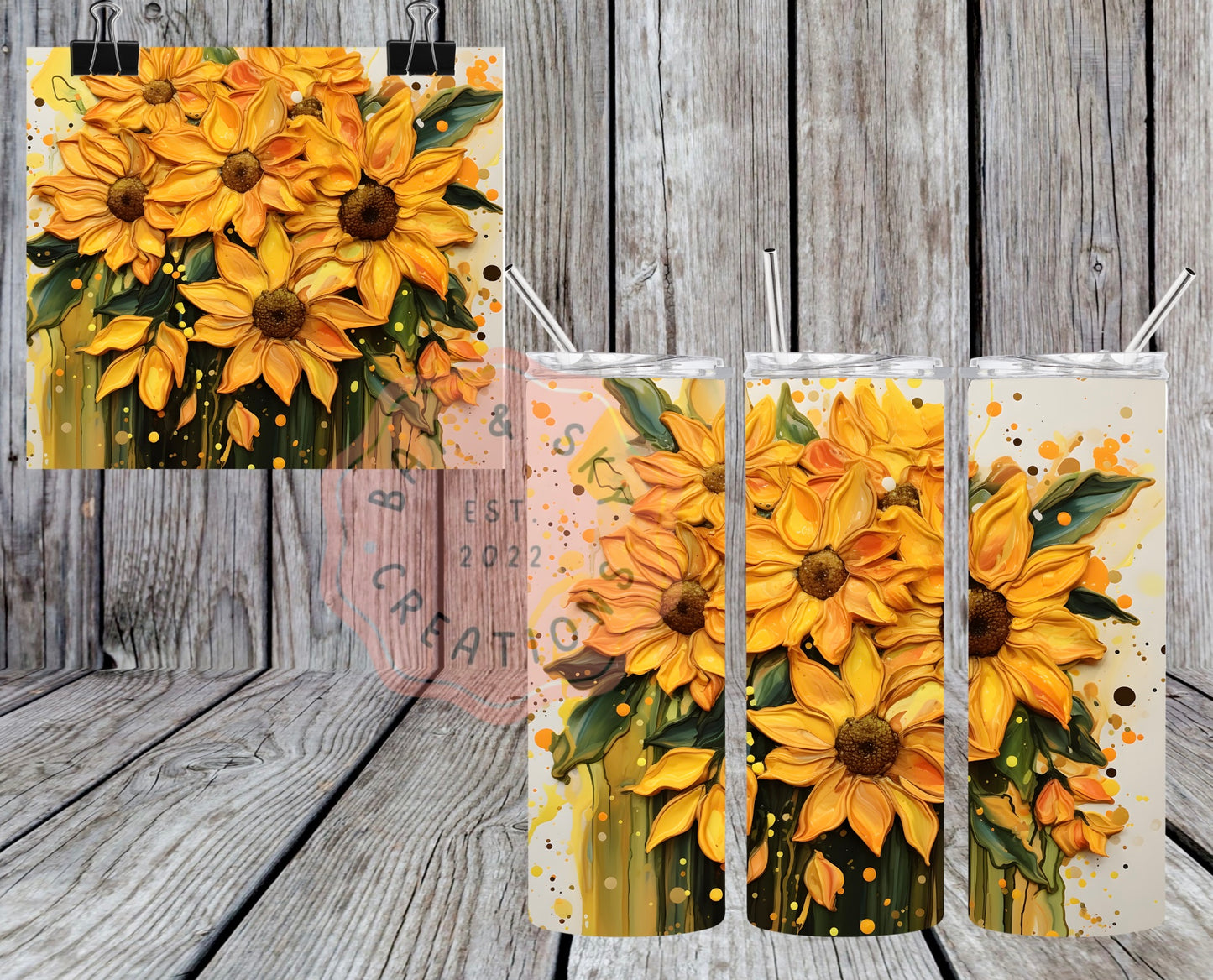 Sunflower Painting Tumbler