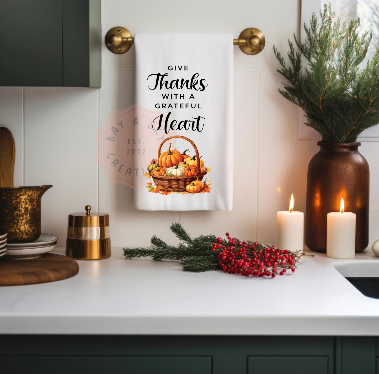 Give Thanks With A Grateful Heart Hand Towel