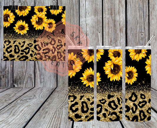 Cheetah Sunflower Tumbler