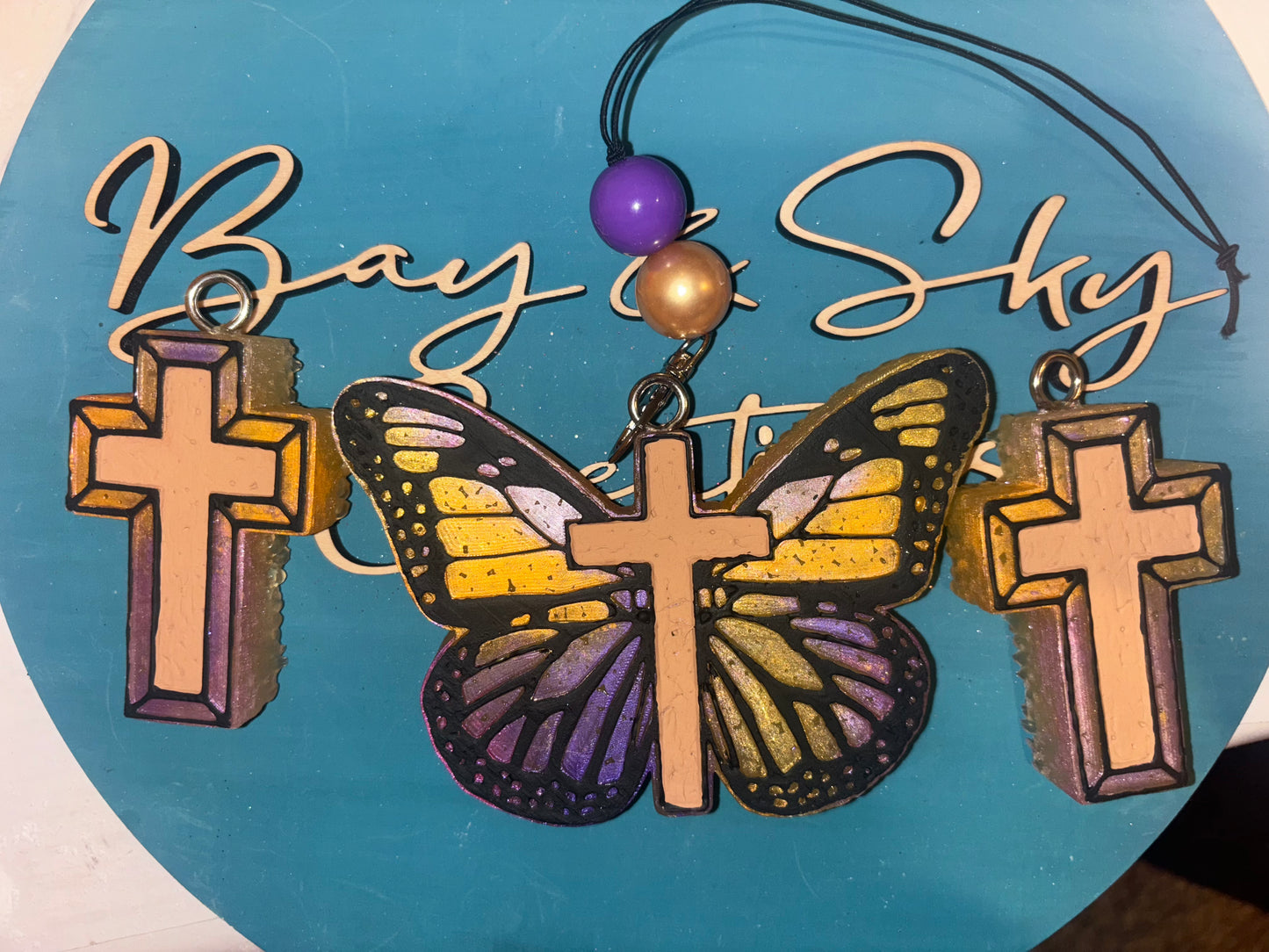 Butterfly Cross Freshie & Vent Clips Set