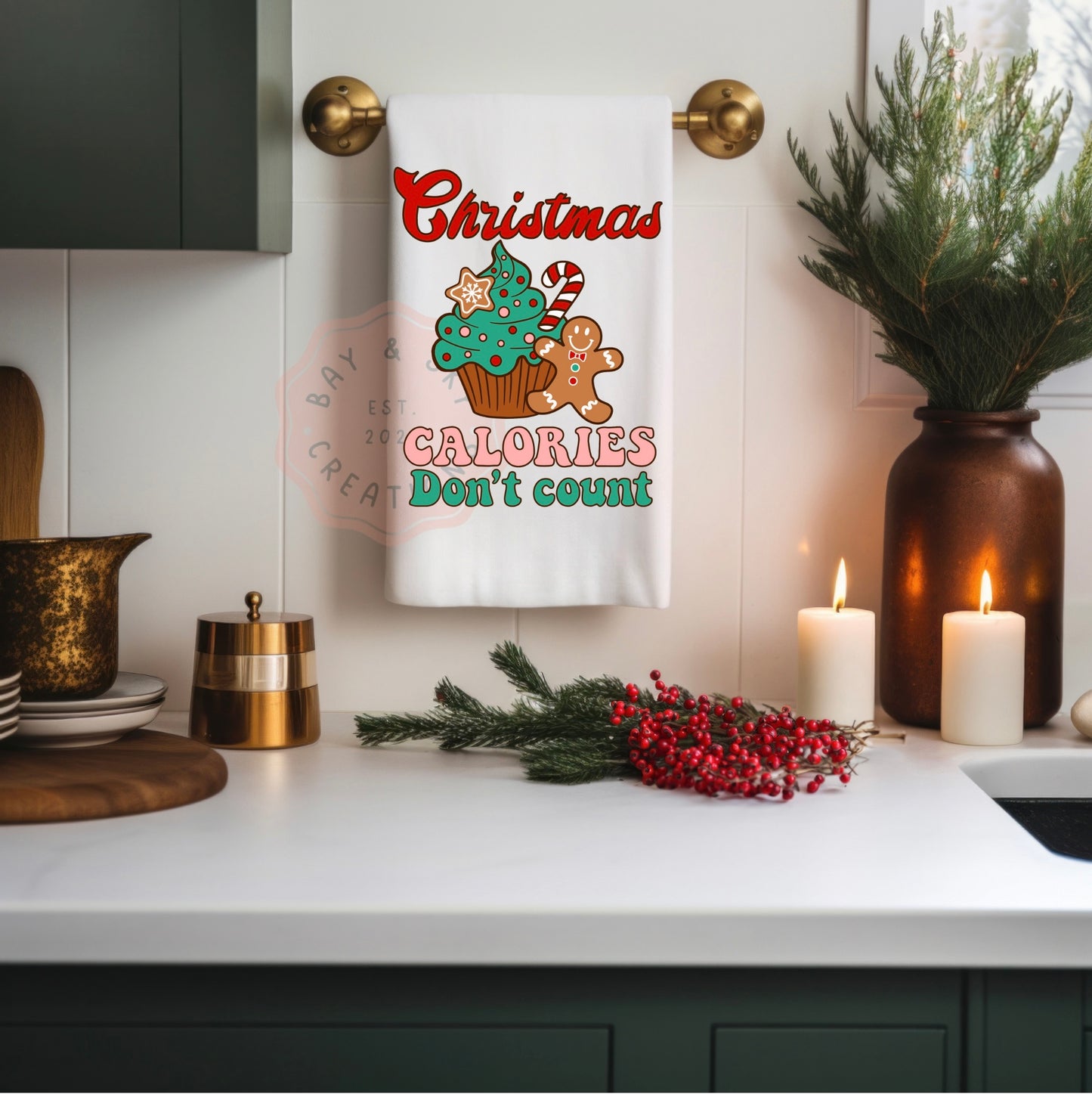 Christmas Calories Don't Count Hand Towel