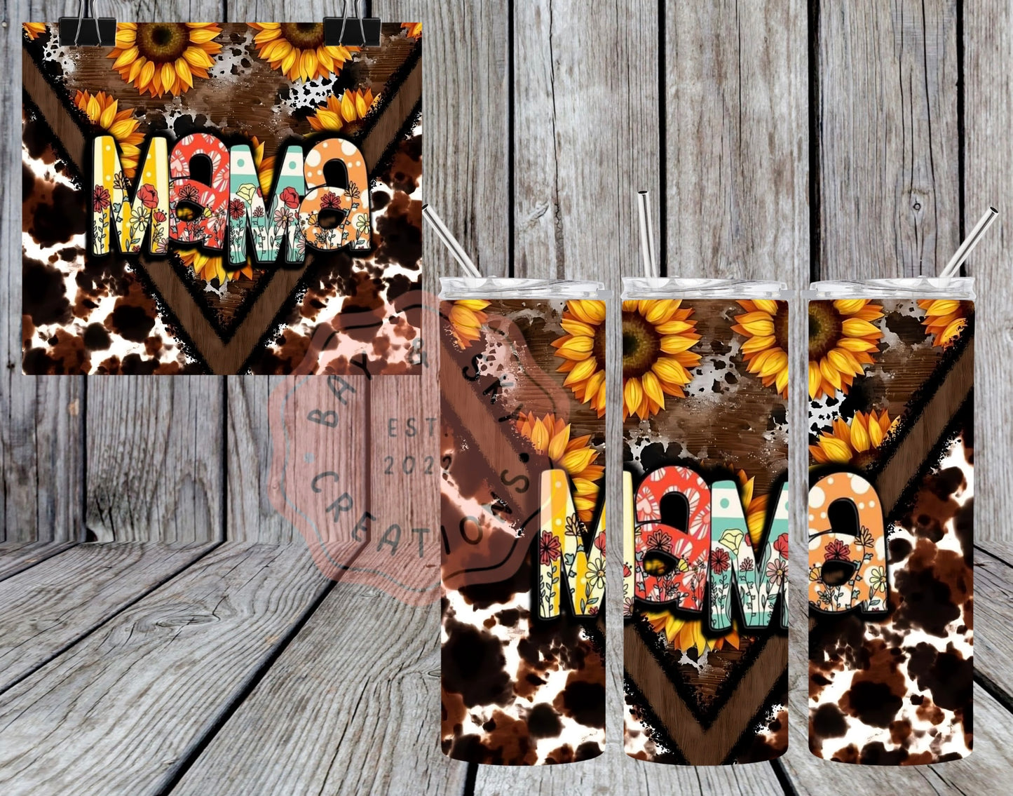 Cow Print Mama & Sassy Like My Mom Tumbler Set