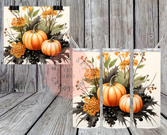 Floral Pumpkin Tumbler
