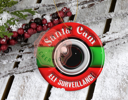 Elf Surveillance Christmas Ornament