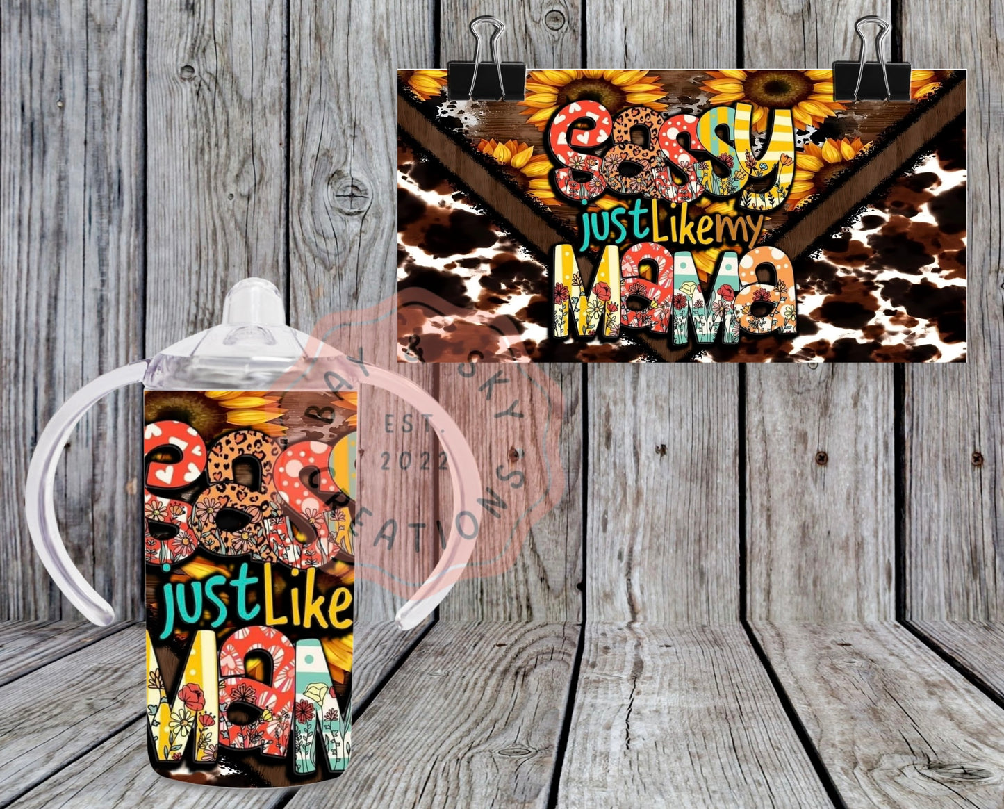 Cow Print Mama & Sassy Like My Mom Tumbler Set