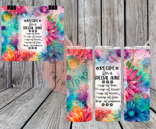 Recipe For A Special Aunt Tumbler