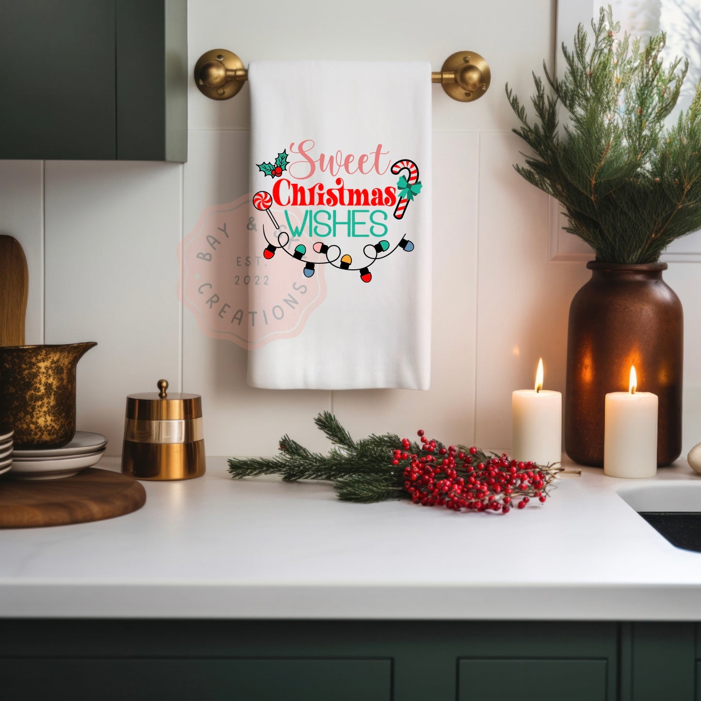 Sweet Christmas Wishes Hand Towel