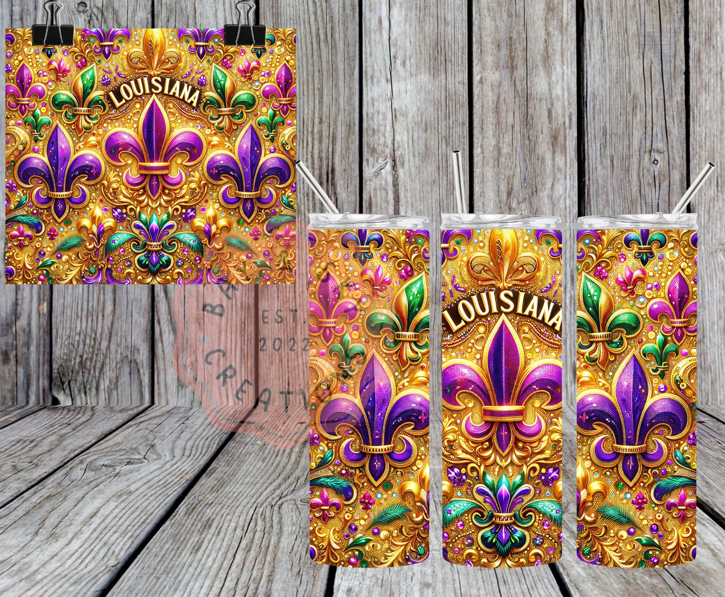 Mardi Gras Tumblers