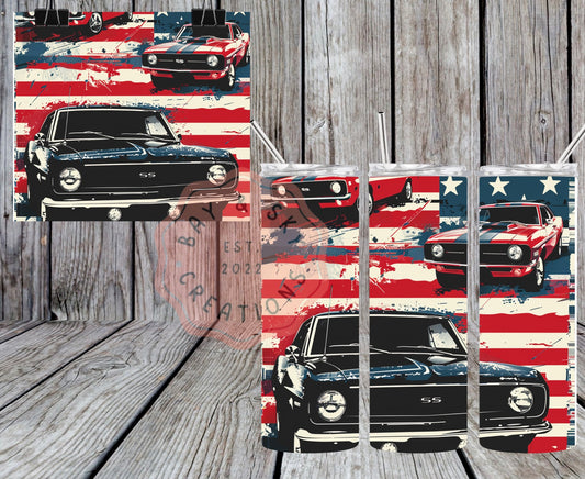 Old Glory Muscle Cars Tumblers