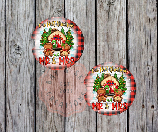 Our First Christmas As Mr. & Mrs. Car Coaster