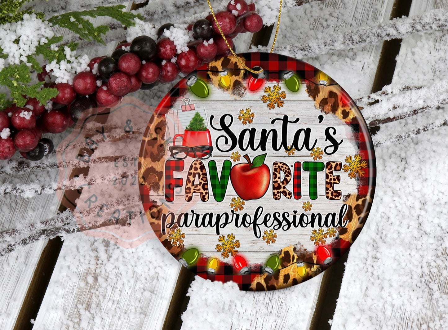 Santa Favorite ParaProfessional Christmas Ornament