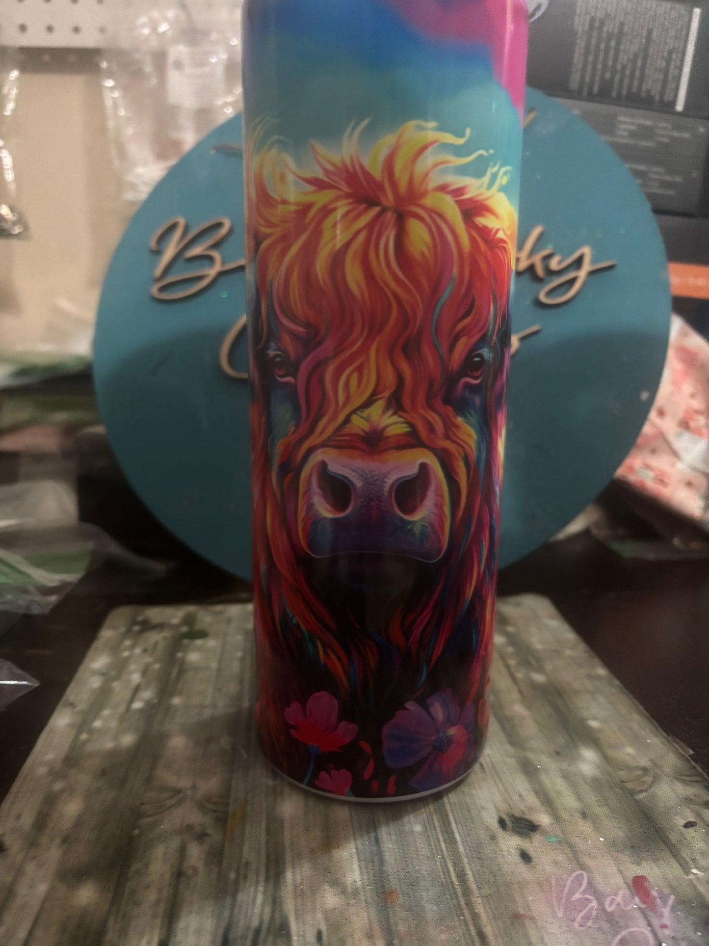 Watercolor Highland Cow Tumblers