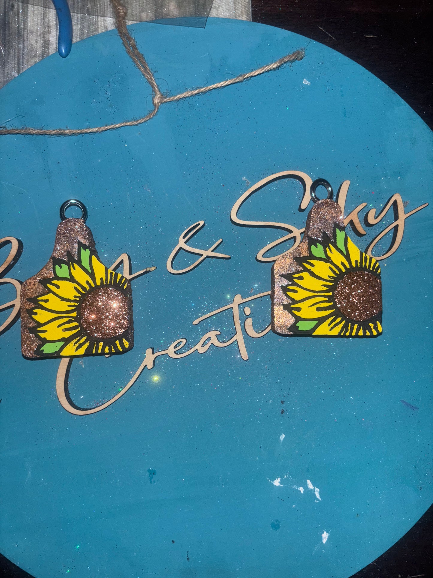 Sunflower Cow Tag Vent Clips Freshie