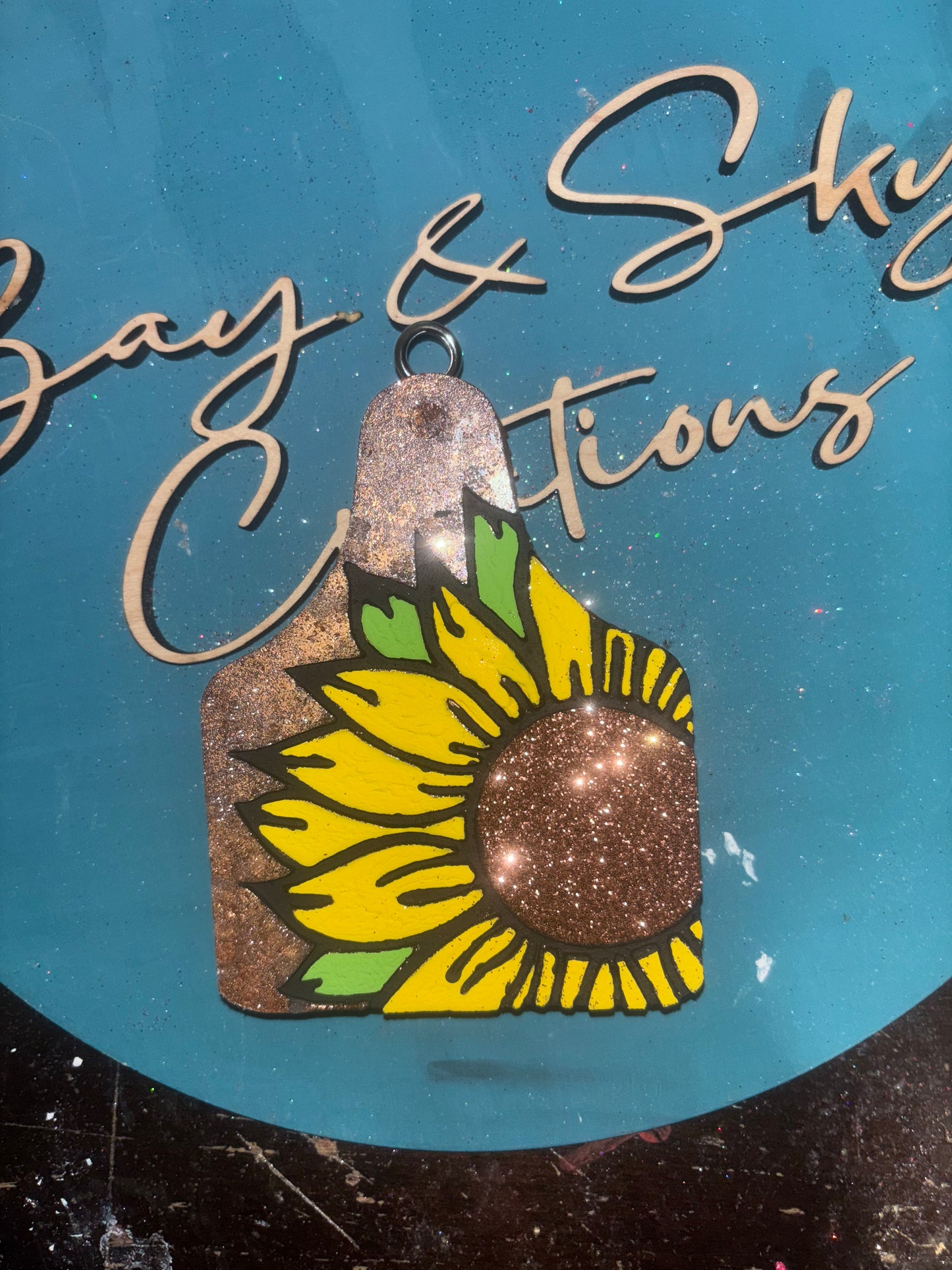 Sunflower Cow Tag Freshie