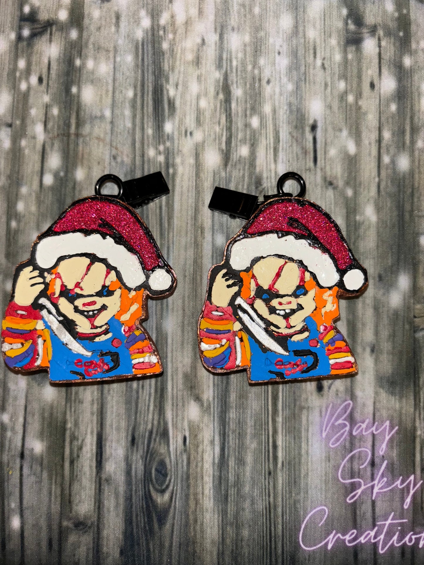 Chucky christmas freshie Vent Clip set