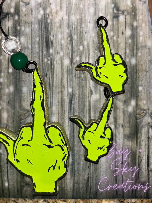 Middle finger grinch Freshie & Vent Clips Set