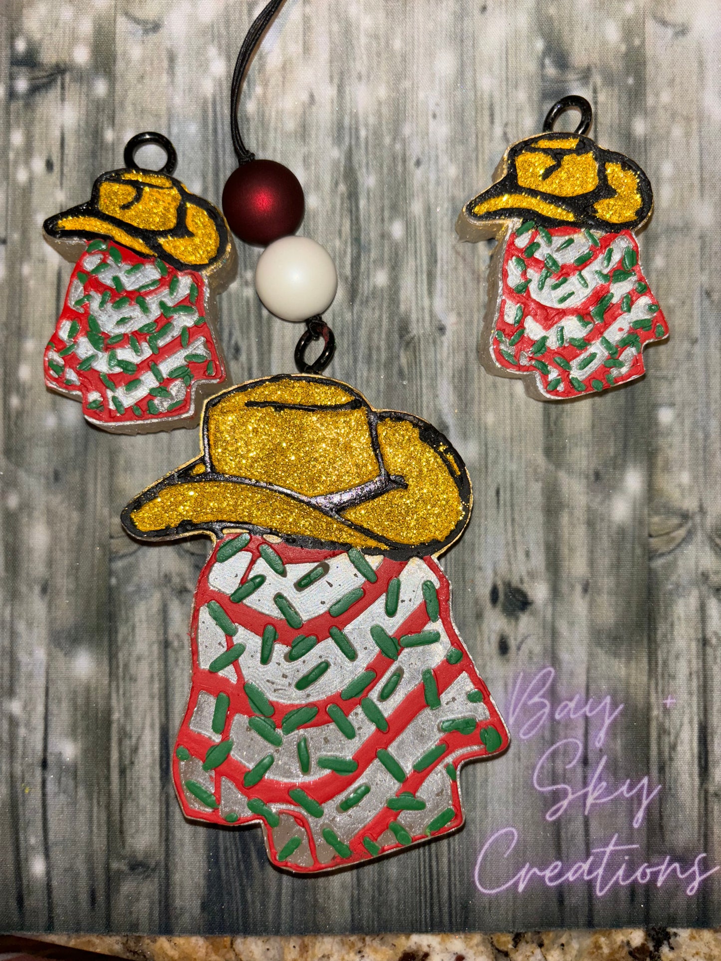 Christmas tree cake Freshie & Vent Clips Set