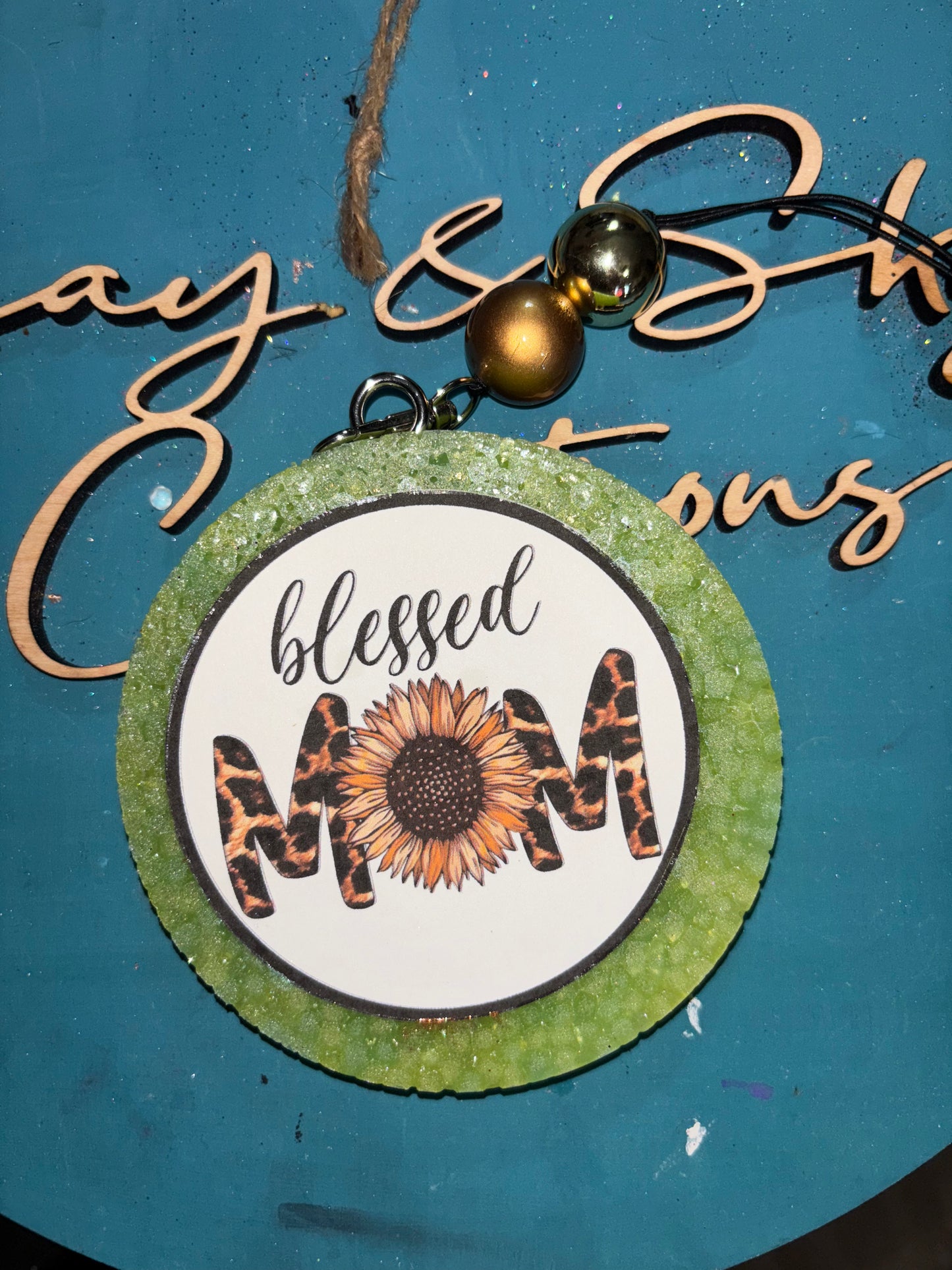 Blessed Mom Round Freshie