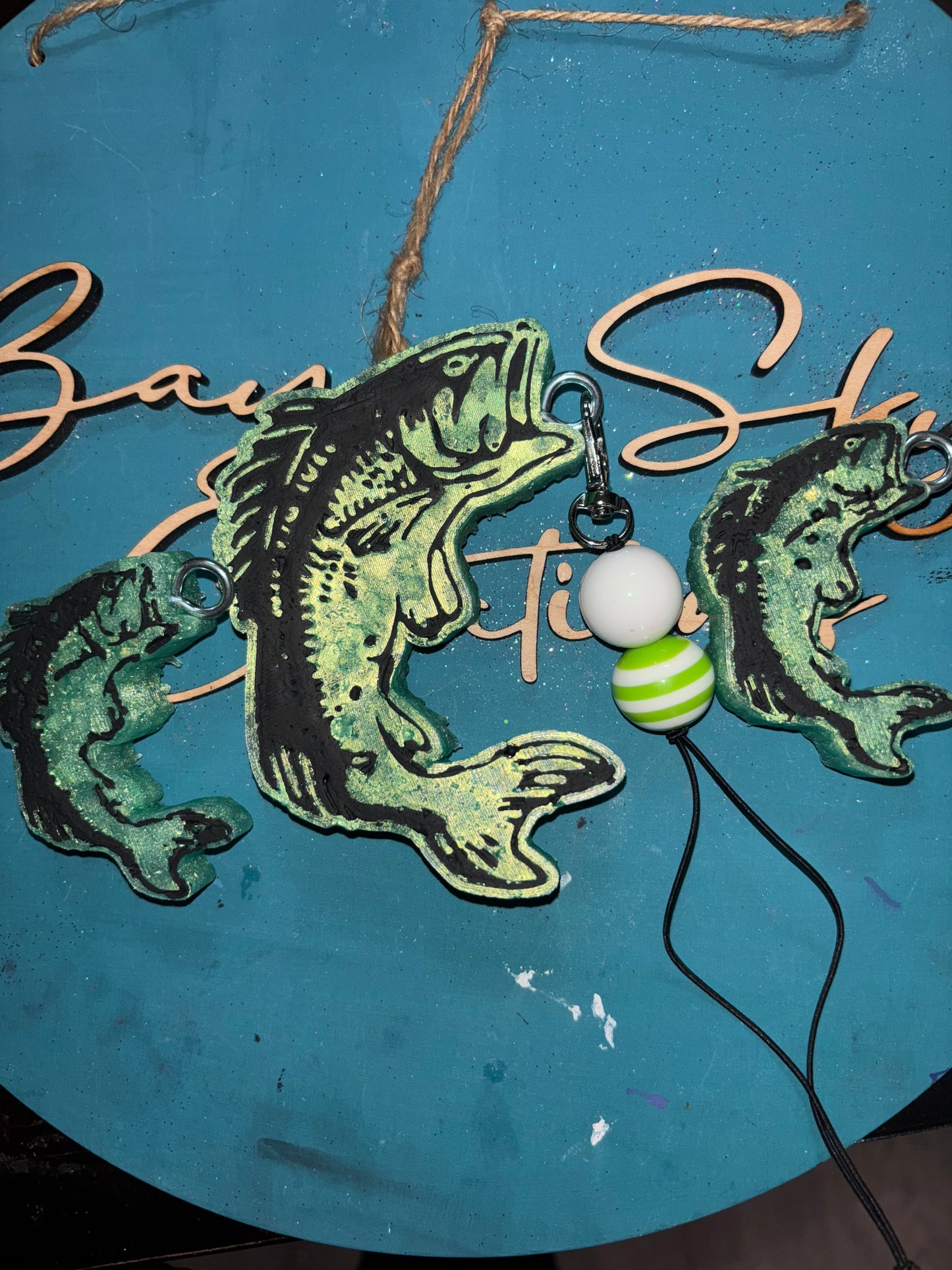 Jumping Bass Fish Freshie and Vent Clip Set