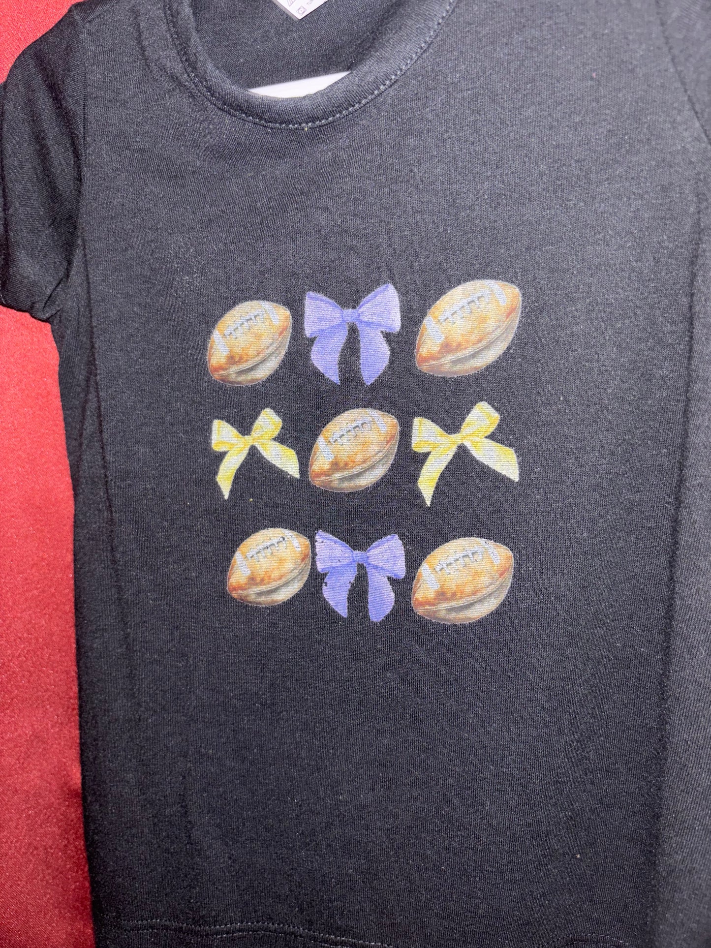 Purple bows & Football T-Shirts Toddler