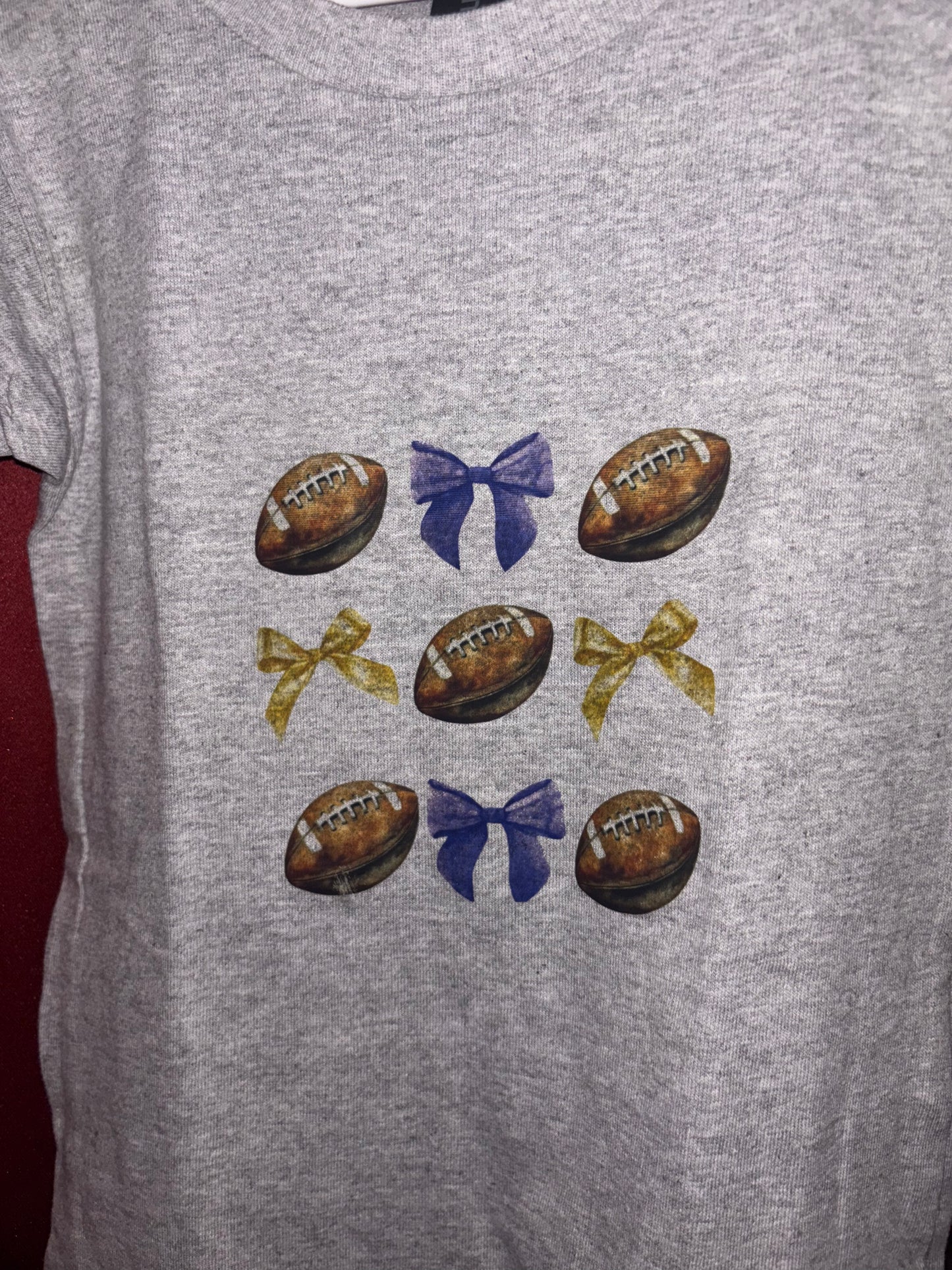 Purple bows & Football T-Shirts Toddler