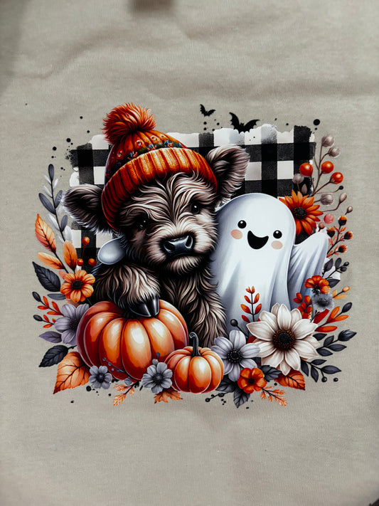 Highland Cow with Ghost T-Shirts